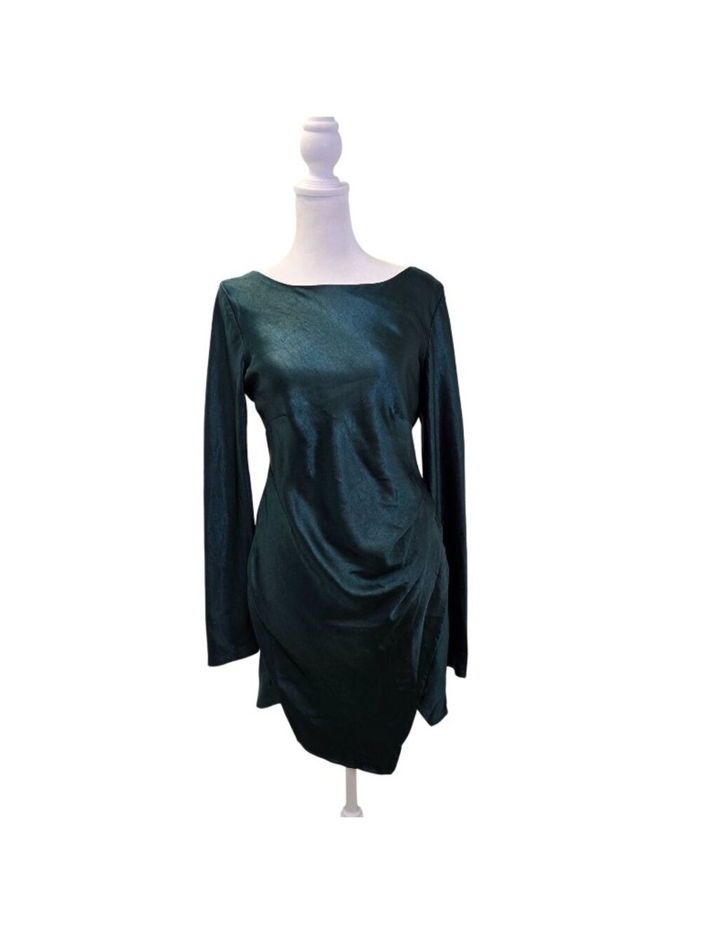 Saints + Secrets Satin Open Back Asymmetrical Hem Mini Dress Size Small